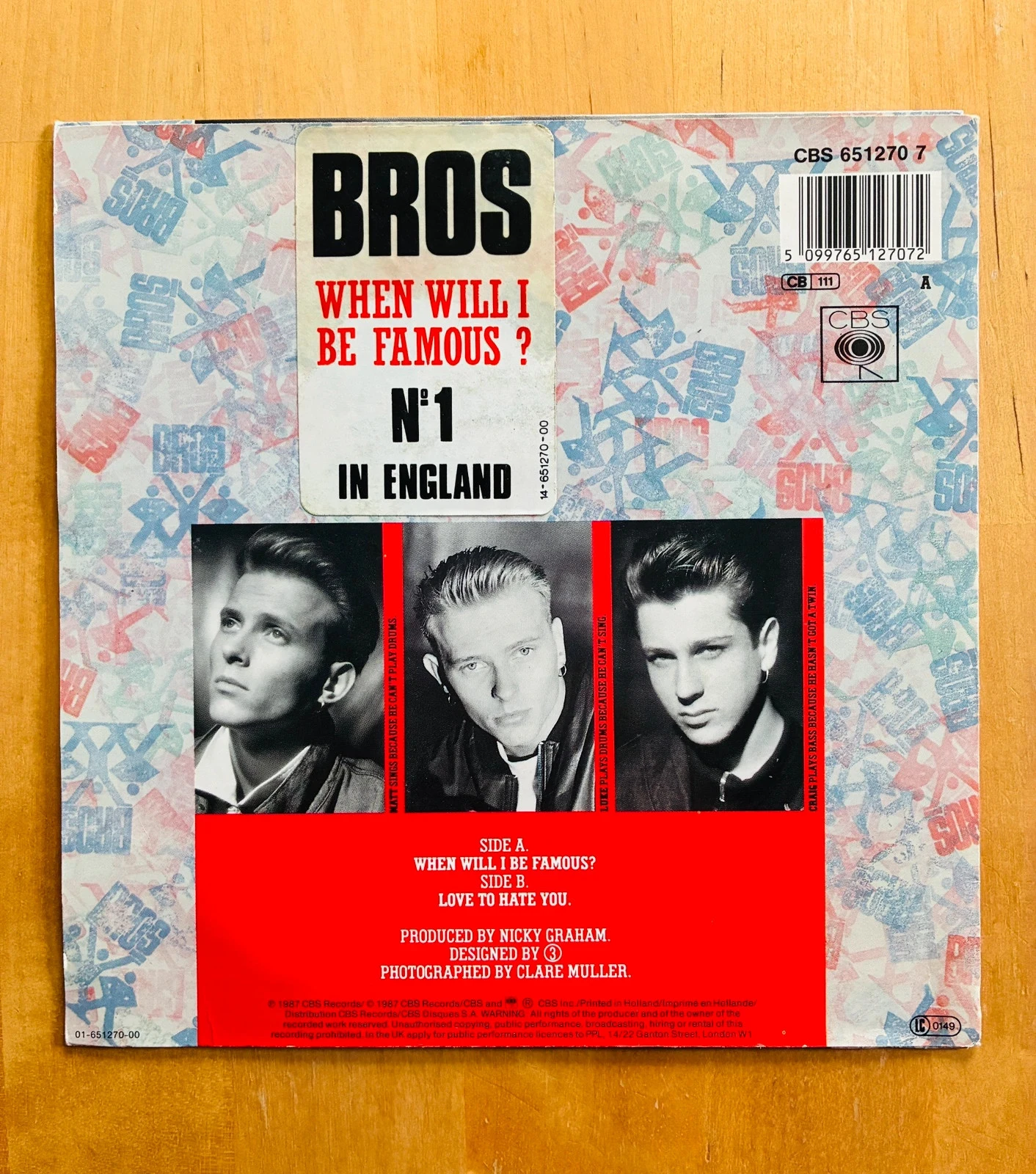 Disco de vinilo 45T BROS ¿Cuándo seré famoso? – photo 2